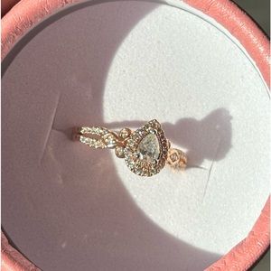 Rose gold Pear Diamond Engagement Ring